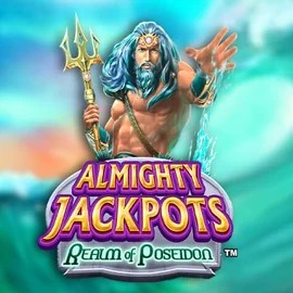 Almighty Jackpots – Realm of Poseidon online game logo by Novomatic on betmastercasino.uk