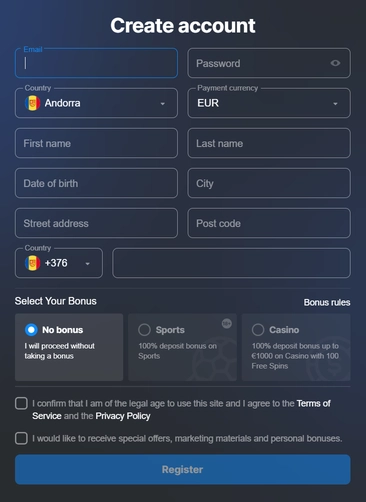 betmaster registration